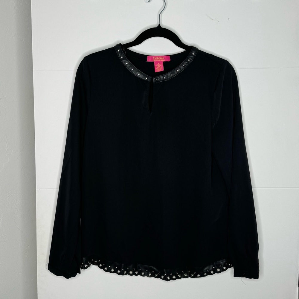 Black casual office blouse